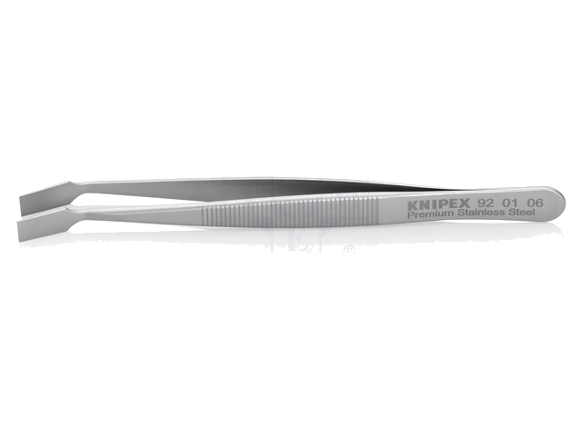 Pincet; 120mm; Bladen: gebogen; De vorm van de punt: schepje Pincet; 120mm; Bladen: gebogen; De vorm van de punt: schepje